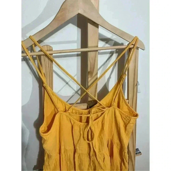 Free assembly Women’s sleeveless Double Strap Cross Back Tiered Midi Dress, size - Picture 2 of 8